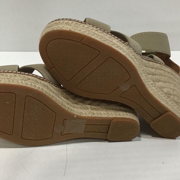 Women\'s Tory Burch Criss Cross Tan Wedge Espadrille Sandals Size 8M